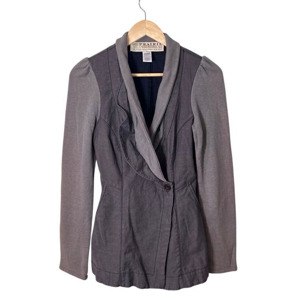 Prairie Underground Lagenlook Prince Blazer Jacket Size Small Organic Cotton